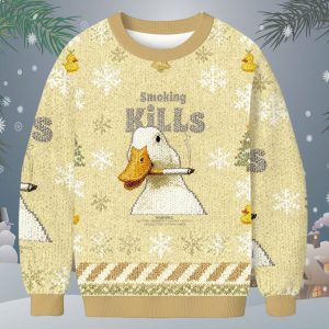 Goose Smoking Funny Meme Christmas Ugly Sweater