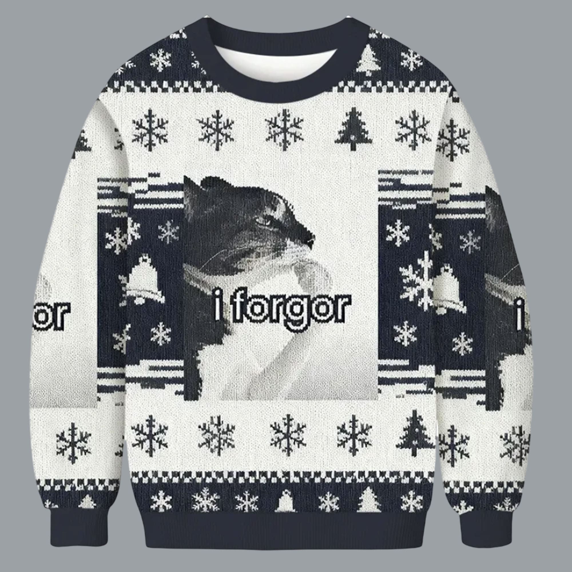 I Forgor Cat Meme Christmas Ugly Sweater I Forgor Cat Meme Christmas Ugly Sweater
