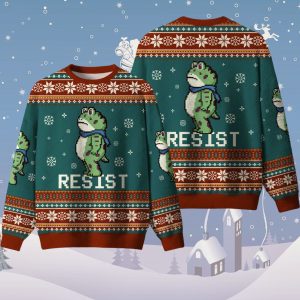 Resist Frog Ugly Christmas Sweater