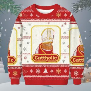 Cattholic Cat Funny Christmas Ugly Sweater