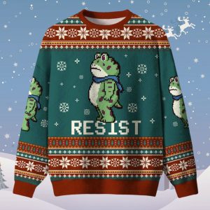 Resist Frog Ugly Christmas Sweater