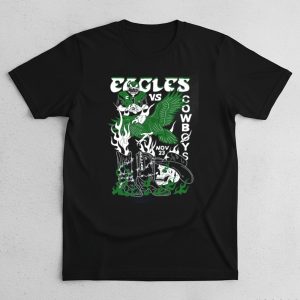 Cowboys Vs Eagles Skull Cowboy Boots Shirt