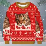 Marlboro Funny Smoking Cat Meme Christmas Ugly Sweater