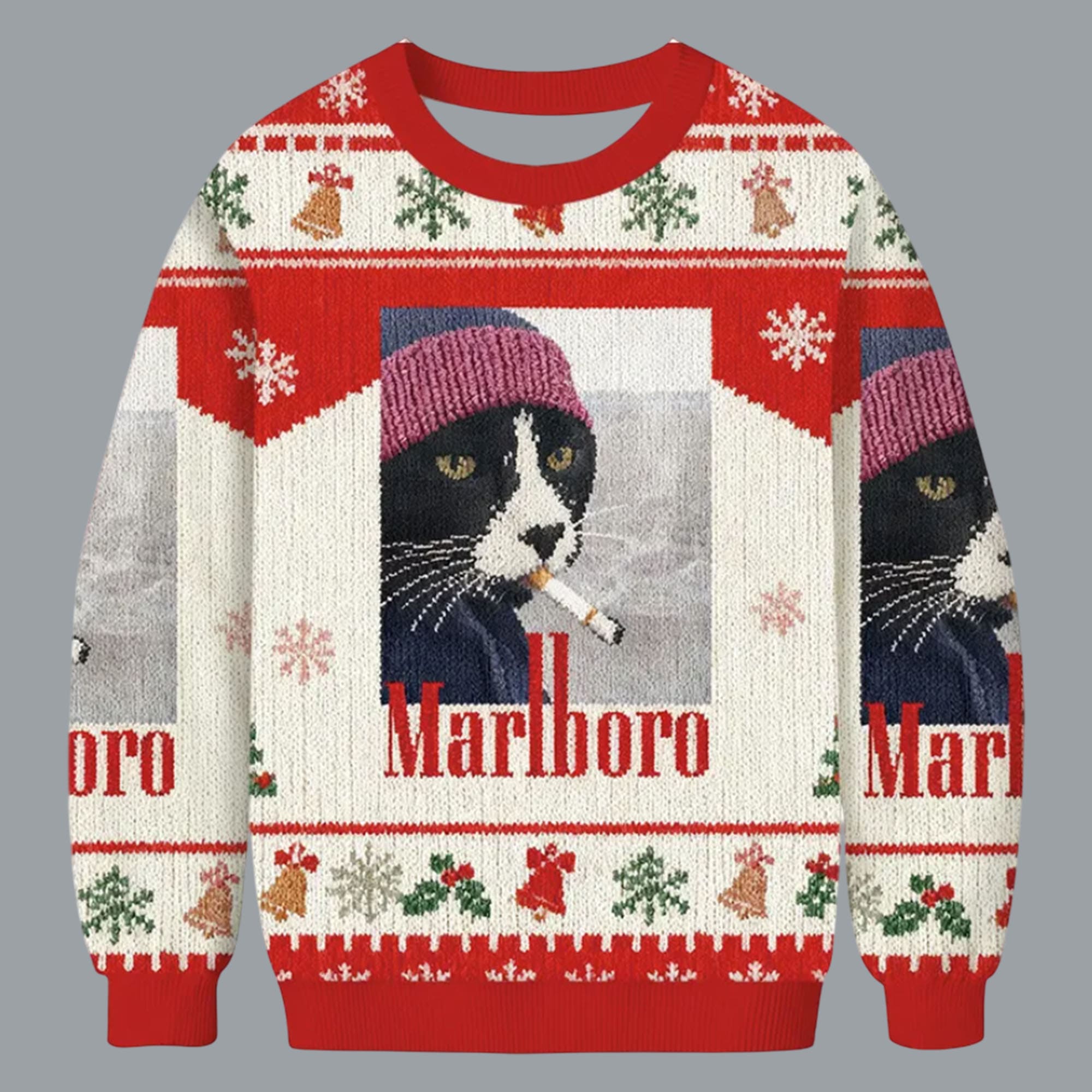 Marlboro Smoking Cat Meme Christmas Ugly Sweater Marlboro Smoking Cat Meme Christmas Ugly Sweater