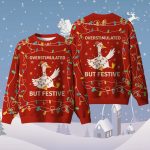 Overstimulated But Festive Ugly Christmas Sweater