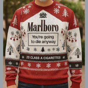 Marlboro You're Going To Die Anyway Christmas Ugly Sweater 1 Marlboro You're Going To Die Anyway Christmas Ugly Sweater1