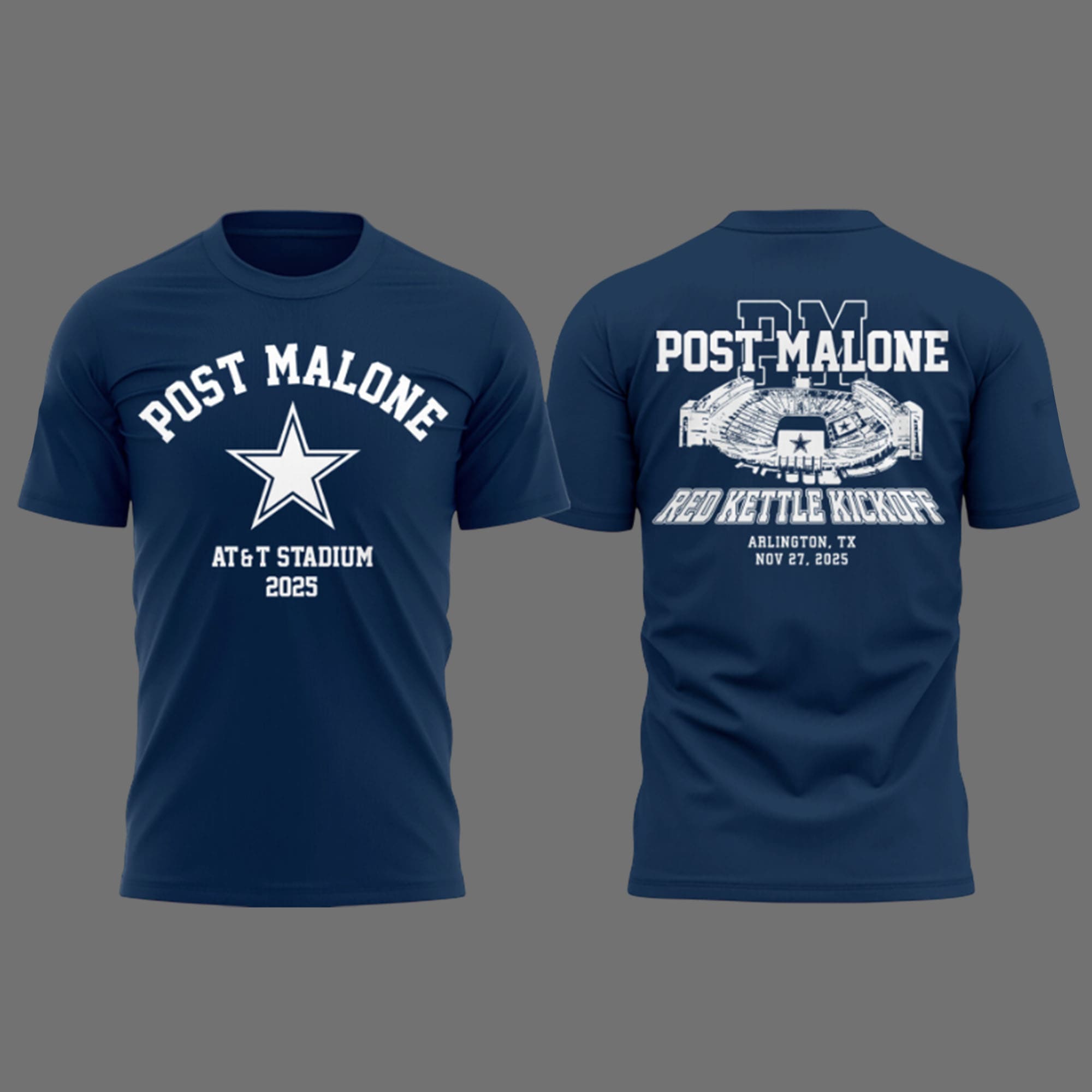 Post Malone AT&T Stadium Red Kettle Kickoff 2025 Shirt Post Malone AT&T Stadium Red Kettle Kickoff 2025 Shirt