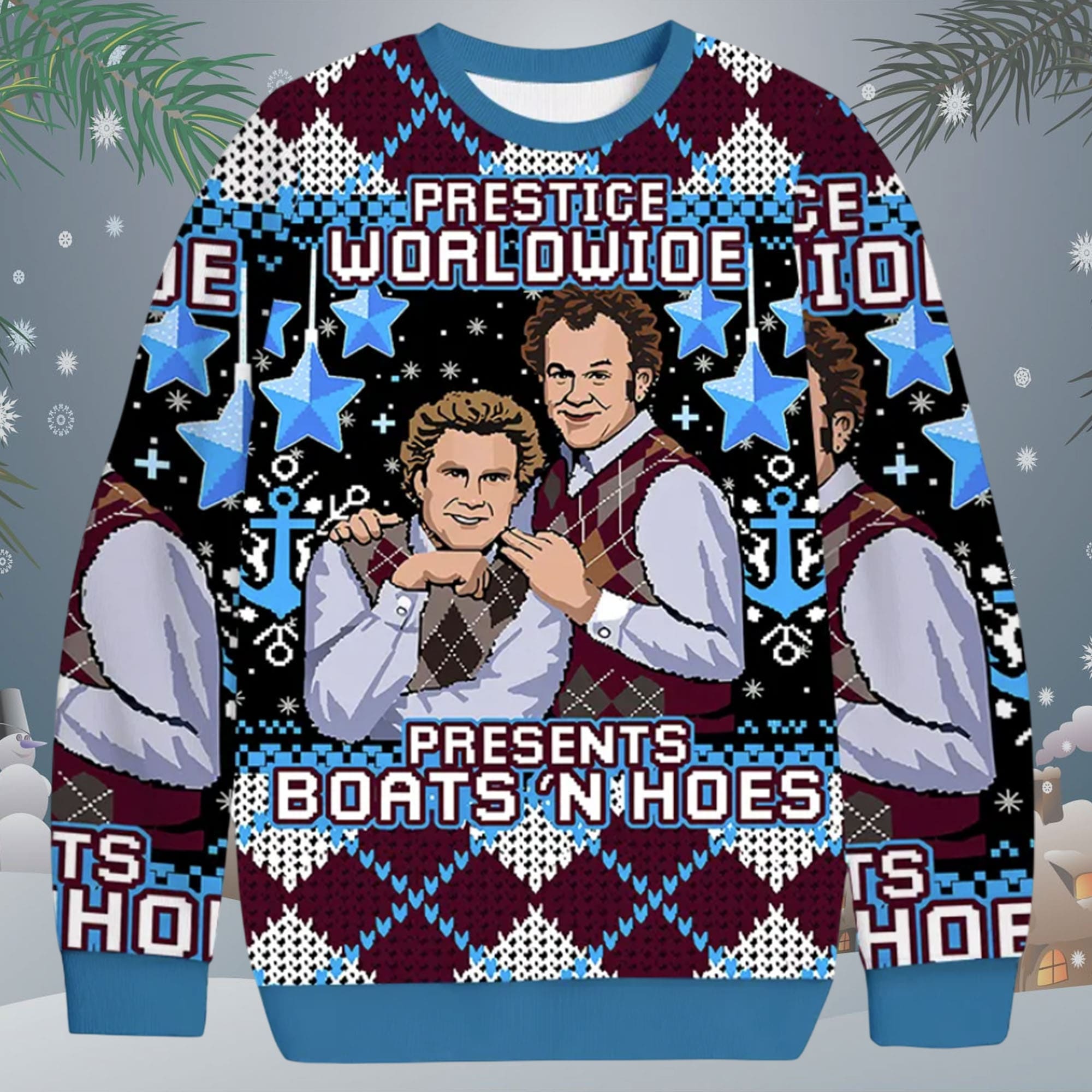 Prestige Worldwide Presents Boats N Hoes Christmas Ugly Sweater Prestige Worldwide Presents Boats N Hoes Christmas Ugly Sweater