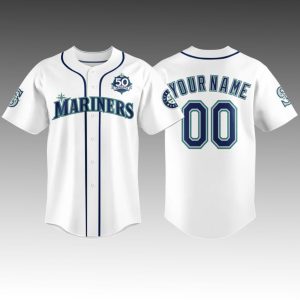 Mariners 50 Seasons Celebration Special Edition Custom Jersey