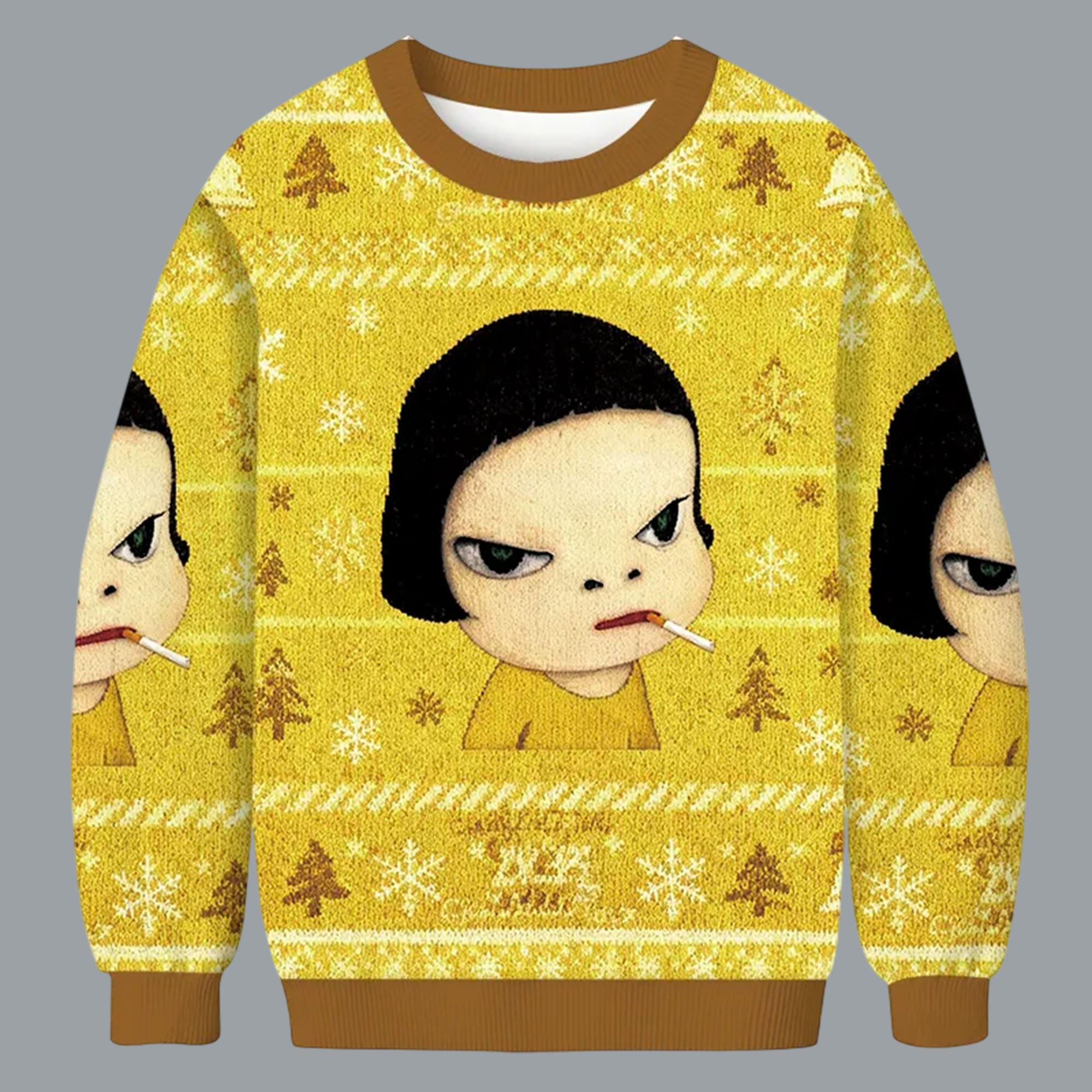 Too Young To Die Smoking Girl Christmas Ugly Sweater Too Young To Die Smoking Girl Christmas Ugly Sweater