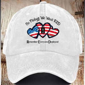 On Fridays We Wear Red Remember Everyone Deployed Hat 1 On Fridays We Wear Red Remember Everyone Deployed Hat 2