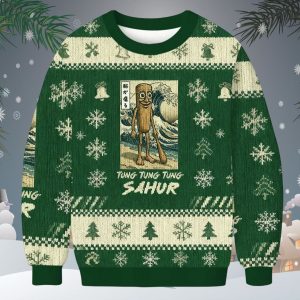 Tung Tung Tung Sahur Brainrot Christmas Ugly Sweater