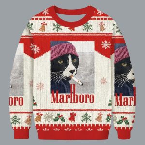 Marlboro Smoking Cat Meme Christmas Ugly Sweater 1 Marlboro Smoking Cat Meme Christmas Ugly Sweater