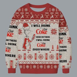 Grnch Diet Coke Here Or There Ugly Christmas Sweater 1 Grnch Diet Coke Here Or There Ugly Christmas Sweater