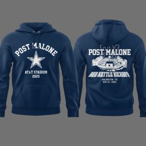 Post Malone AT&T Stadium Red Kettle Kickoff 2025 Hoodie 1