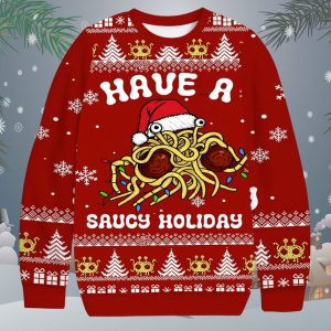 Flying Spaghetti Monster Christmas Ugly Sweater 1 Flying Spaghetti Monster Christmas Ugly Sweater
