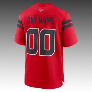 Houston Texans Battle Red 2025 Custom Football Jersey 2