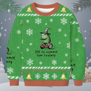Frog Off To Commit Tom Foolery Christmas Ugly Sweater