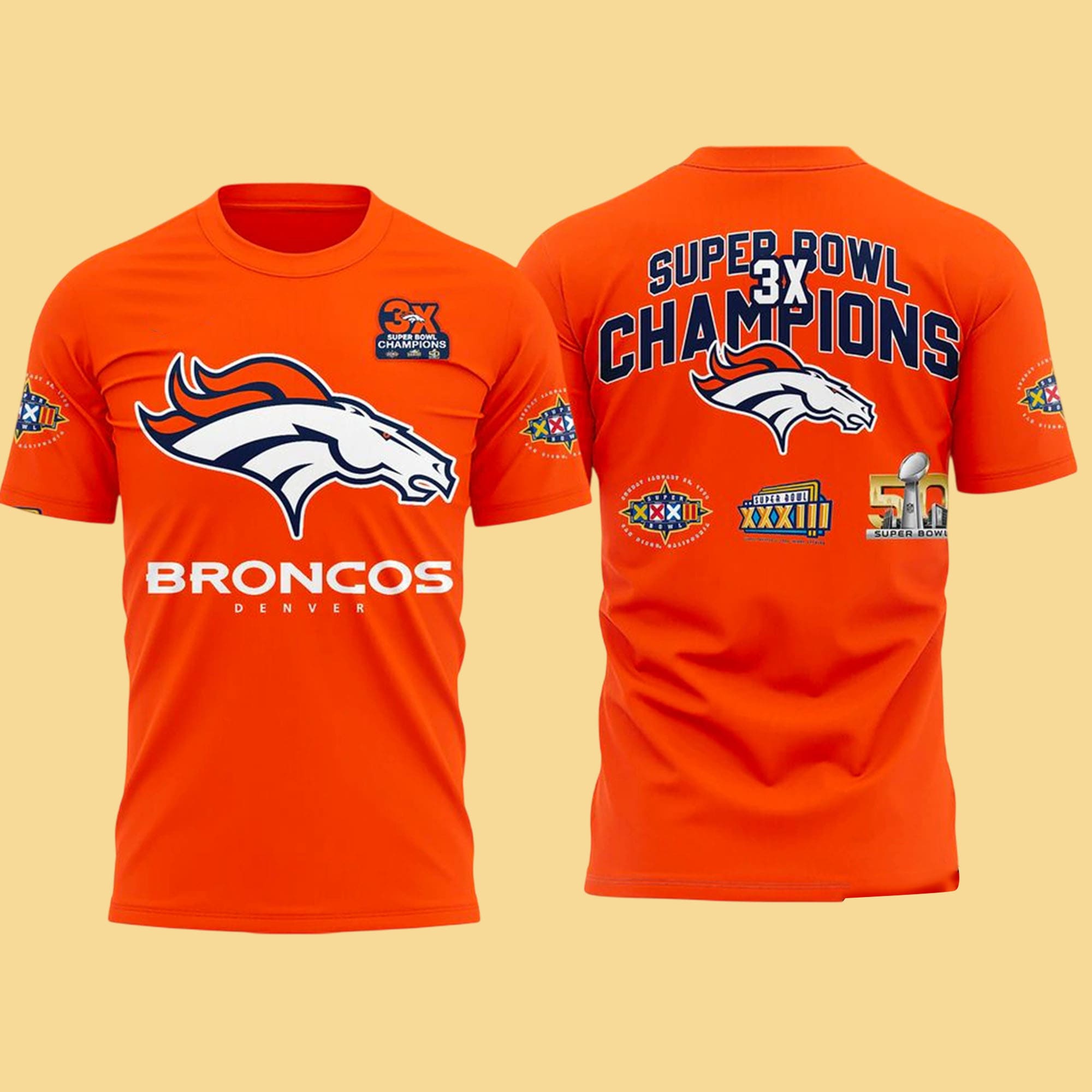 Broncos 3x Super Bowl Champions Collection Shirt Broncos 3x Super Bowl Champions Collection Shirt