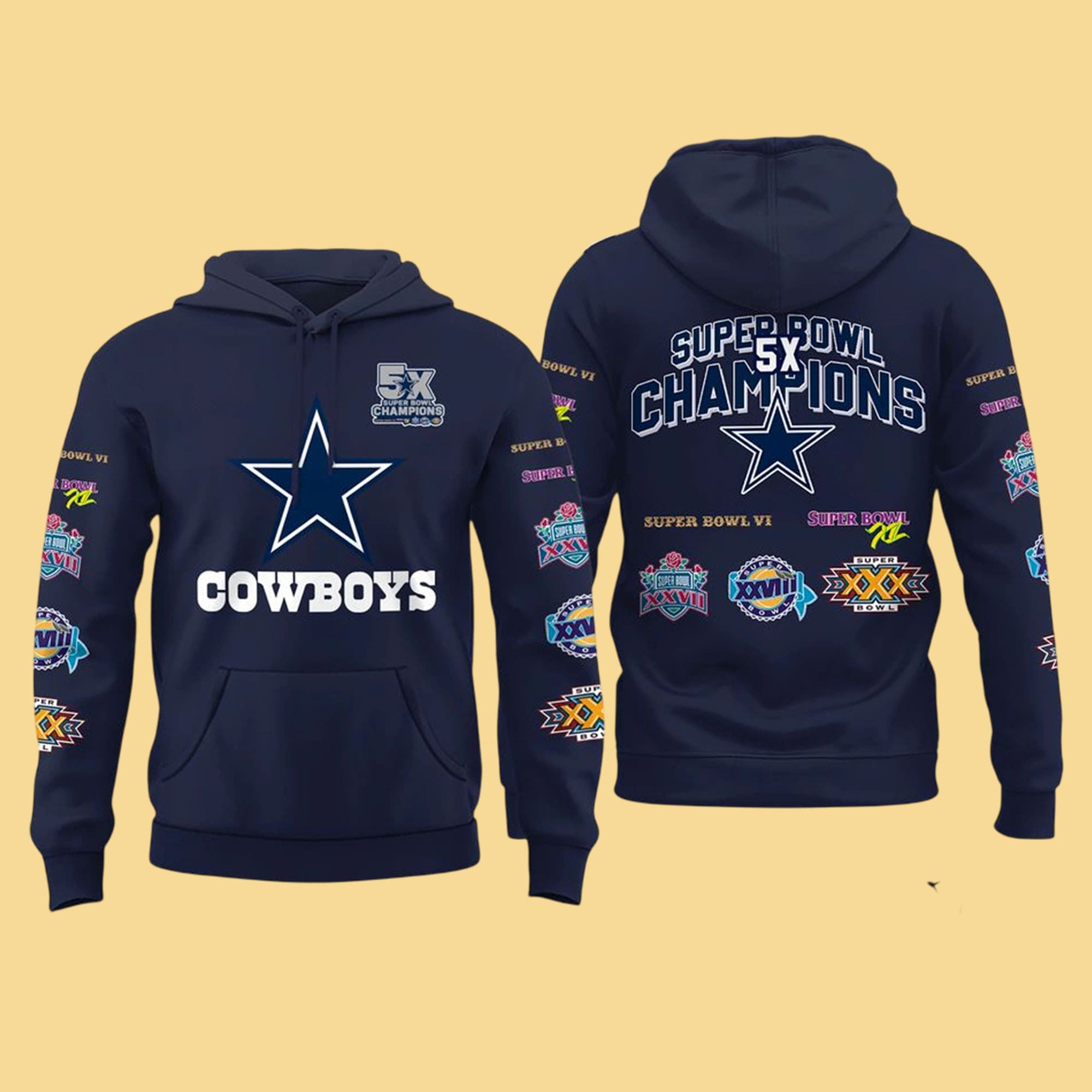 Cowboys 5x Super Bowl Champions Collection Hoodie 1 Cowboys 5x Super Bowl Champions Collection Hoodie 1