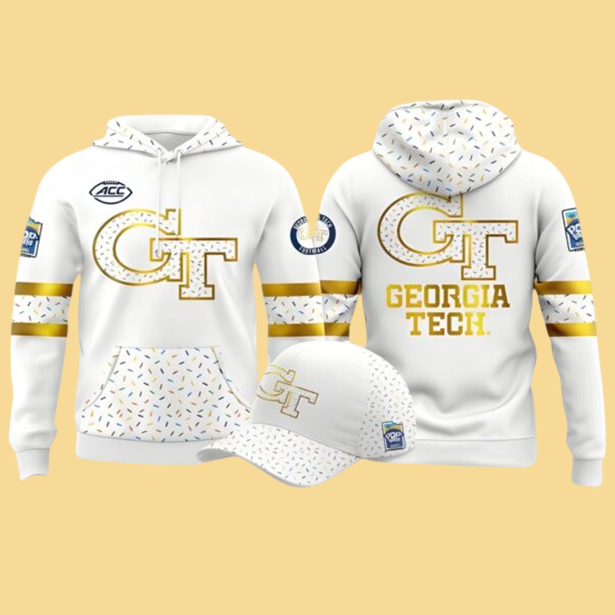 Georgia Tech Football Frosted Sprinkled Pop Tarts Bowl Orlando Hoodie Georgia Tech Football Frosted Sprinkled Pop Tarts Bowl Orlando Hoodie