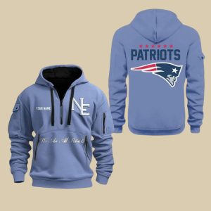 New England Patriots 2025 Rivalry Nor Easter Quarter Zip Hoodie 1