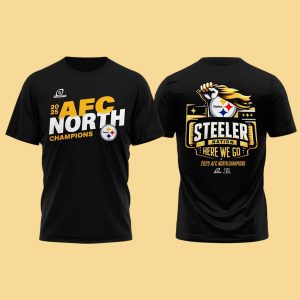 Pittsburgh Steelers 2025 AFC North Champions Here We Go Hoodie