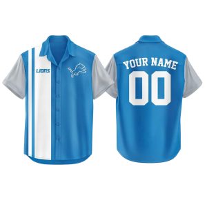 Detroit Lions Bowling Stripe Hawaiian Shirt