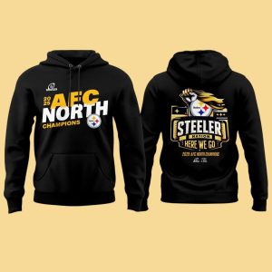 Pittsburgh Steelers 2025 AFC North Champions Here We Go Hoodie