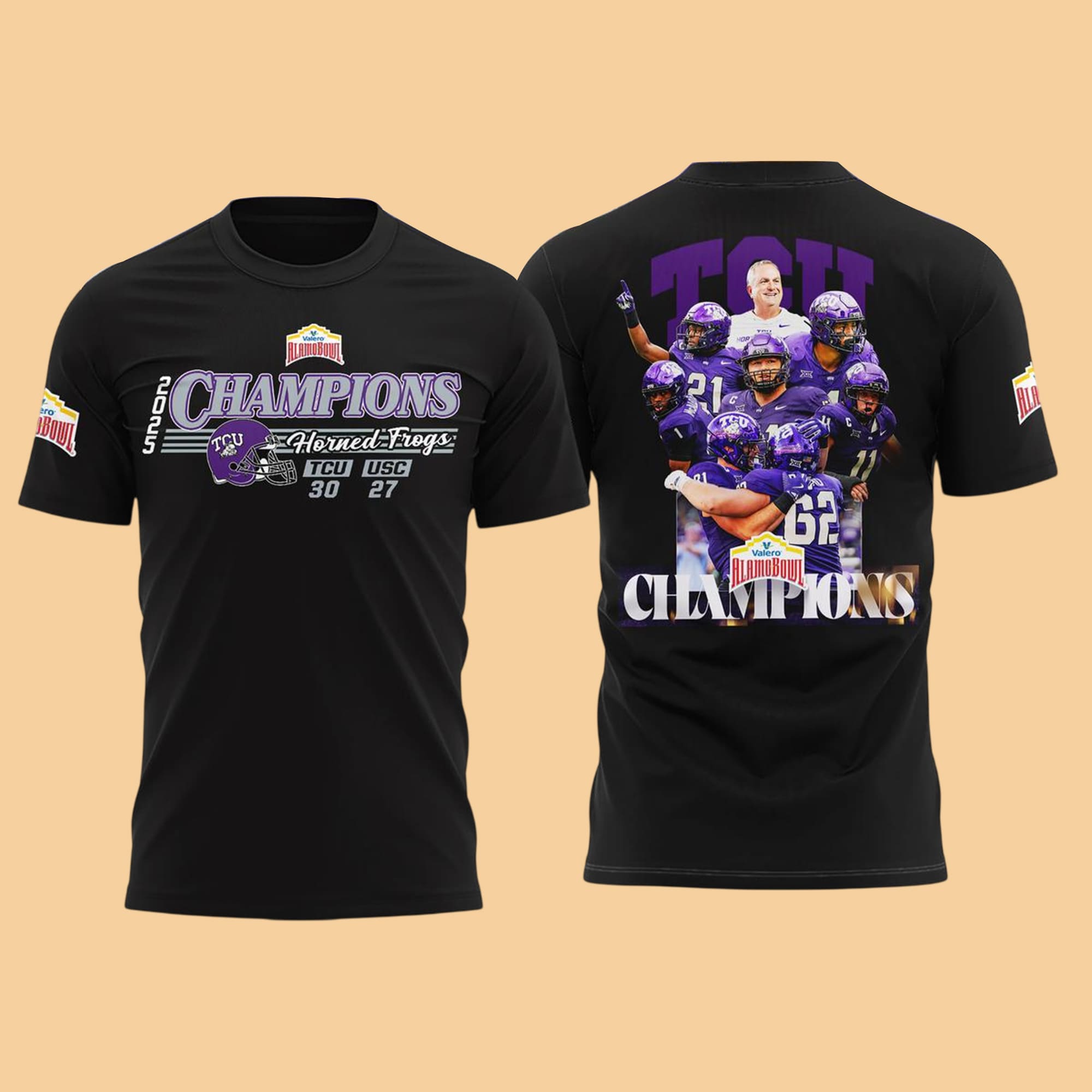 TCU Horned Frogs 2025 Valero Alamo Bowl Champions Shirt TCU Horned Frogs 2025 Valero Alamo Bowl Champions Shirt