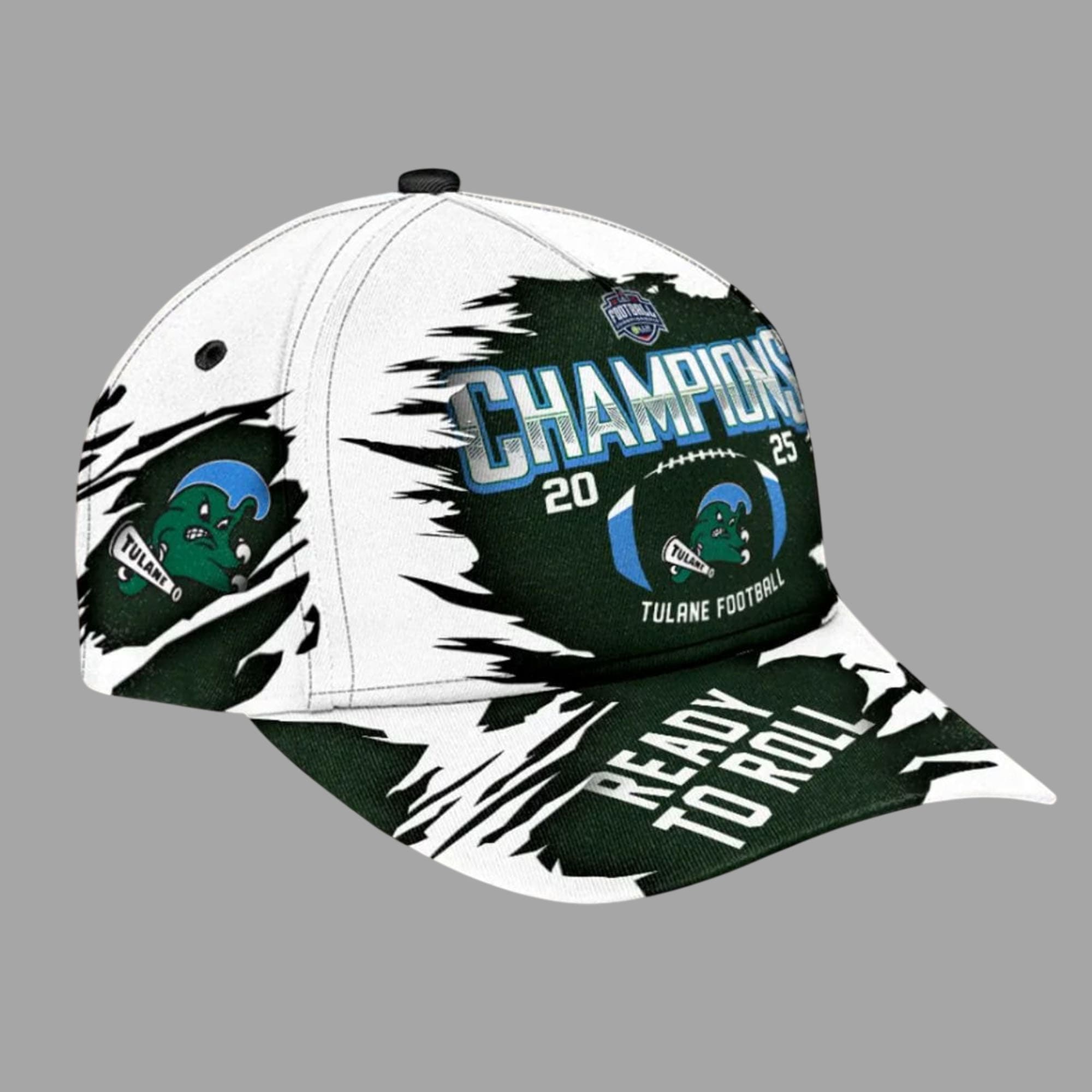 Tulane Football 2025 Champions Ready To Roll Classic Cap Tulane Football 2025 Champions Ready To Roll Classic Cap