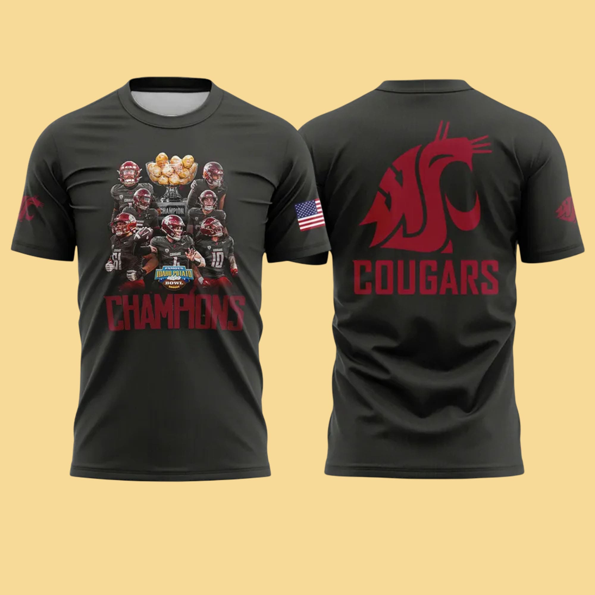 Washington State Cougars 2025 Famous Idaho Potato Bowl Champions Shirt Washington State Cougars 2025 Famous Idaho Potato Bowl Champions Shirt