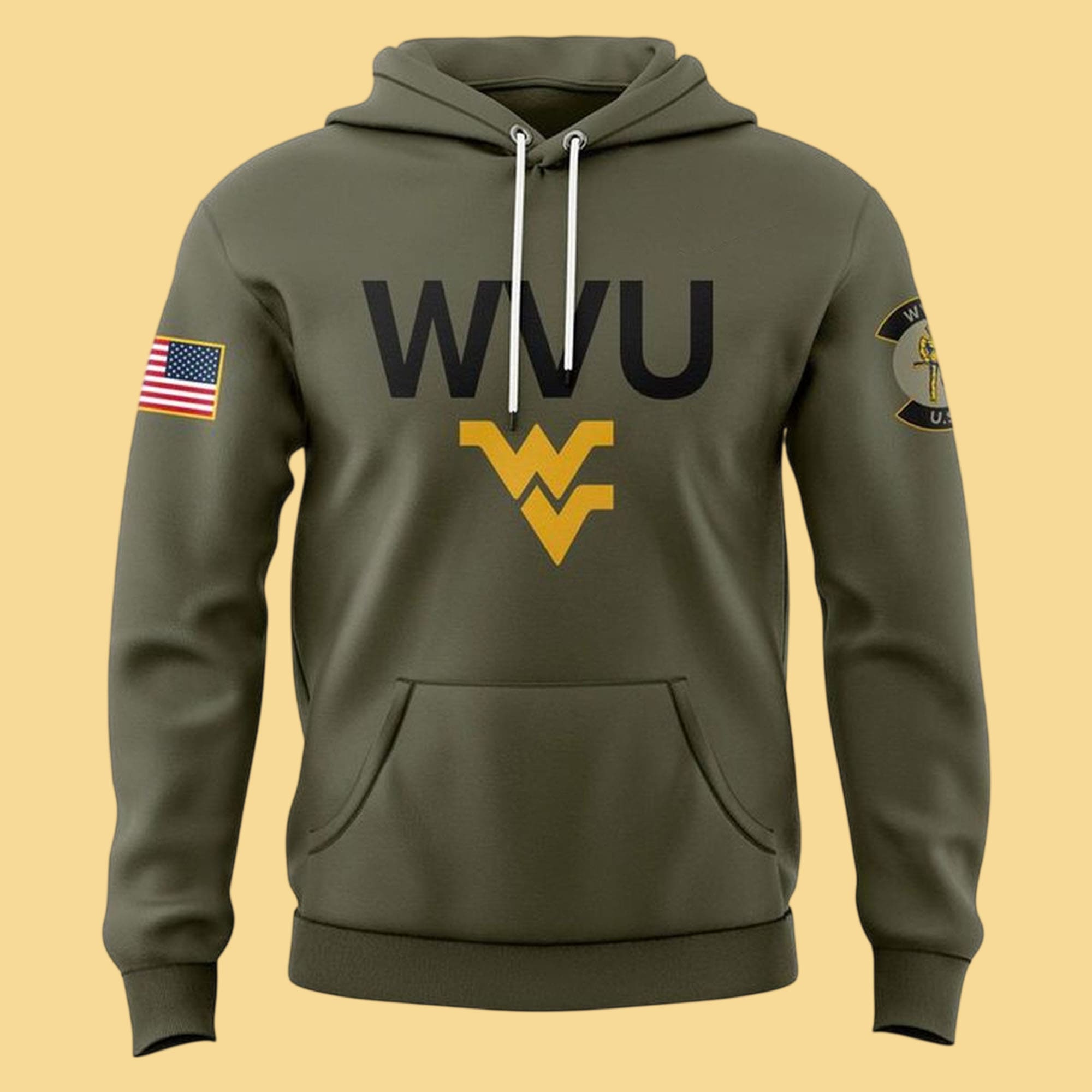 West Virginia Football Military Hoodie 1 West Virginia Football Military Hoodie 1