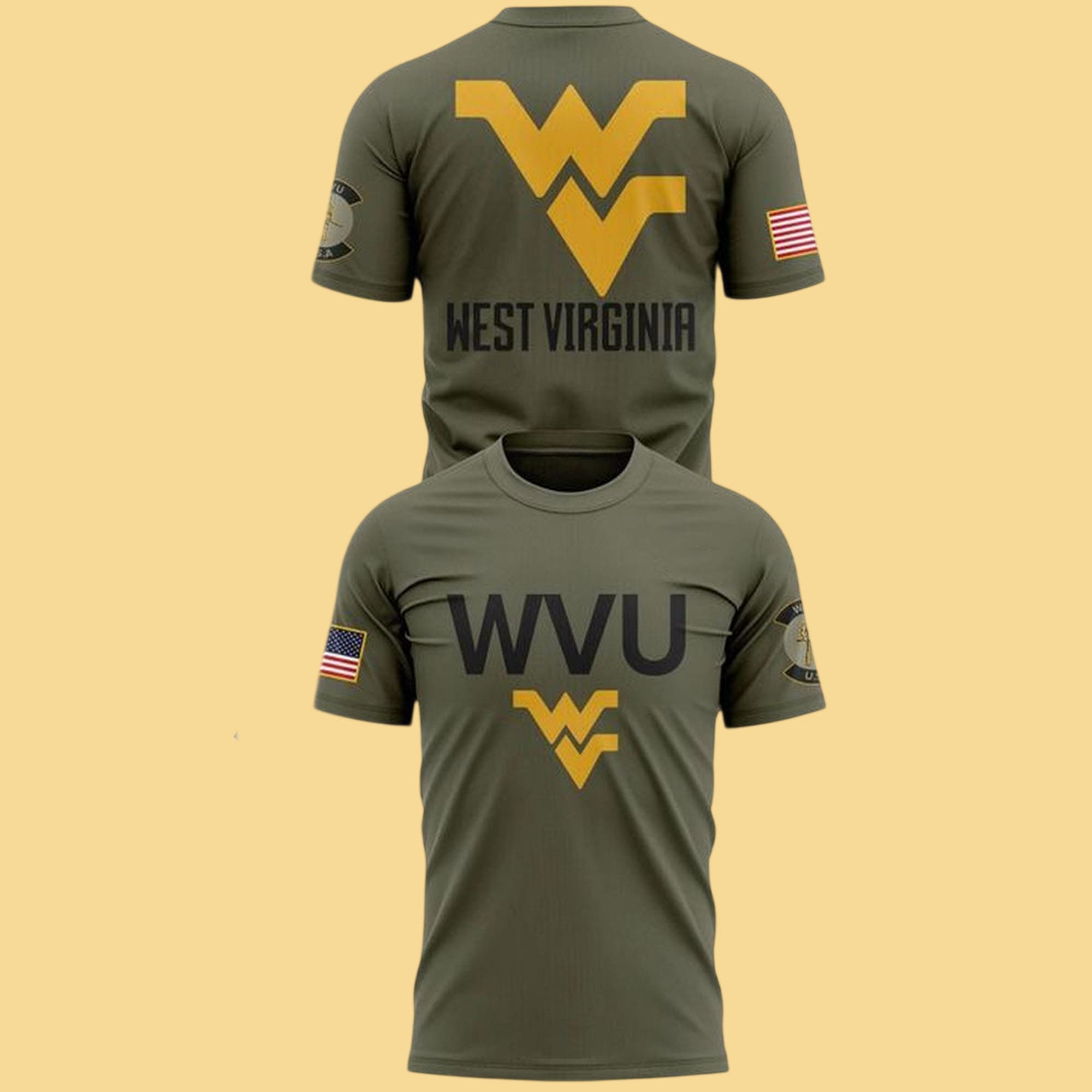 West Virginia Football Military Hoodie West Virginia Football Military Hoodie
