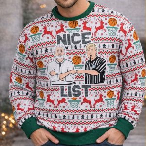 Greg Kampe Nice List Ugly Sweater 1 Greg Kampe Nice List Ugly Sweater 1