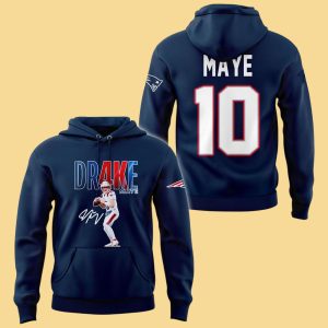 Patriots Drake Maye 10 Hoodie 3