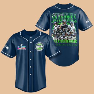 Seattle Seahawks 2026 NFC Champions Super Bowl LX Baseball Jersey