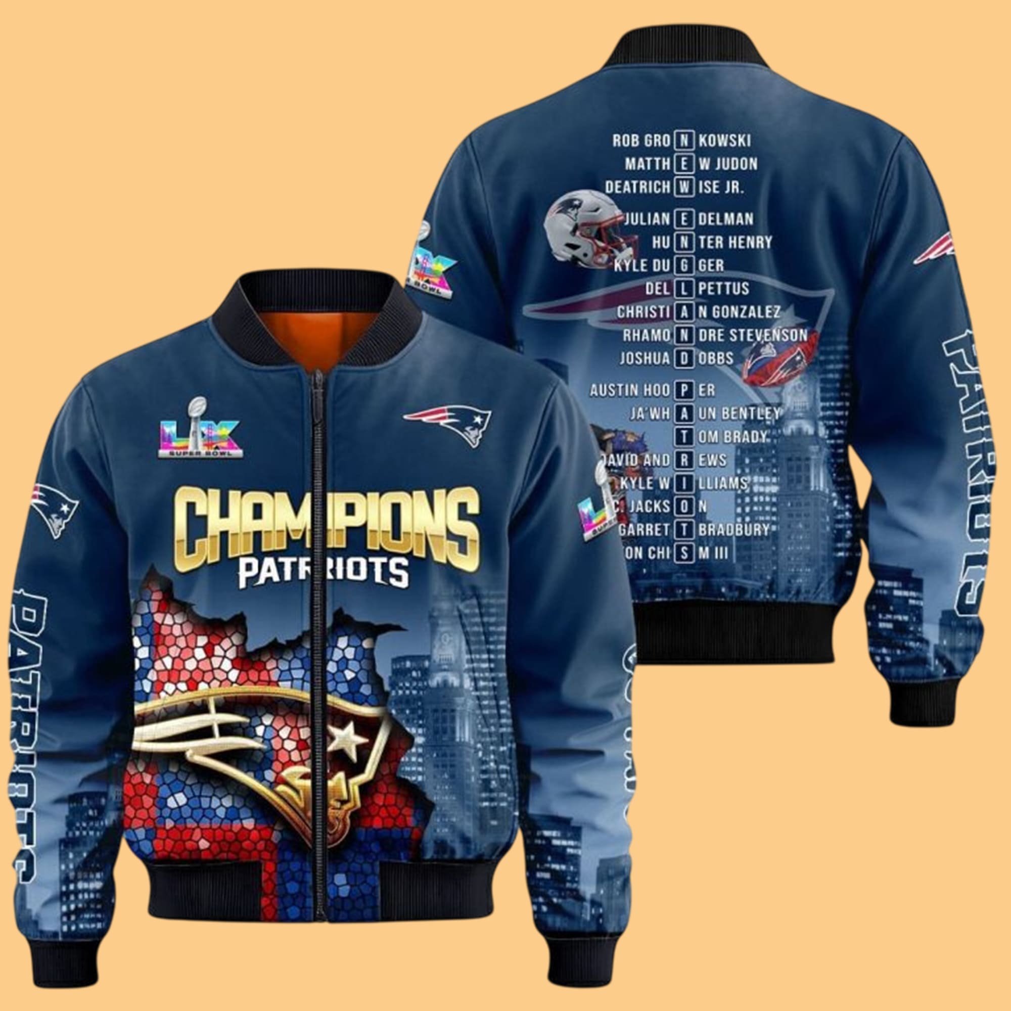 2026 New England Patriots LX Champions Commemorative Jacket 2026 New England Patriots LX Champions Commemorative Jacket