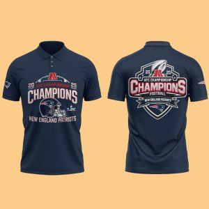New England Patriots 2025 AFC Championship Super Bowl LX Polo Shirt 1 New England Patriots 2025 AFC Championship Super Bowl LX Polo Shirt 1