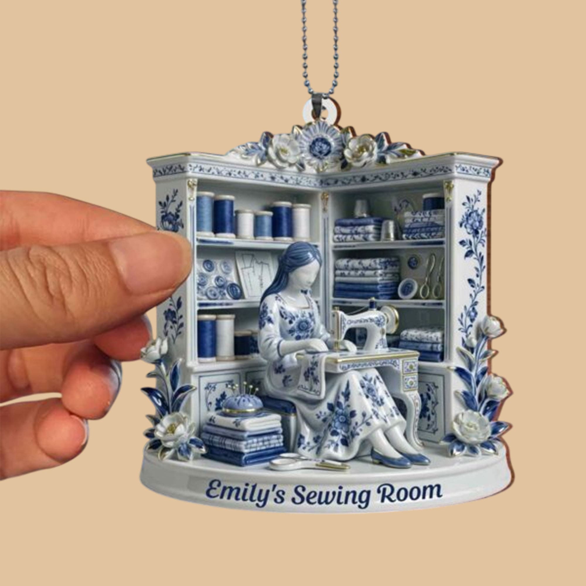 A Serene Crafting Moment With Sewing Machine And Flowers Ornaments A Serene Crafting Moment With Sewing Machine And Flowers Ornaments