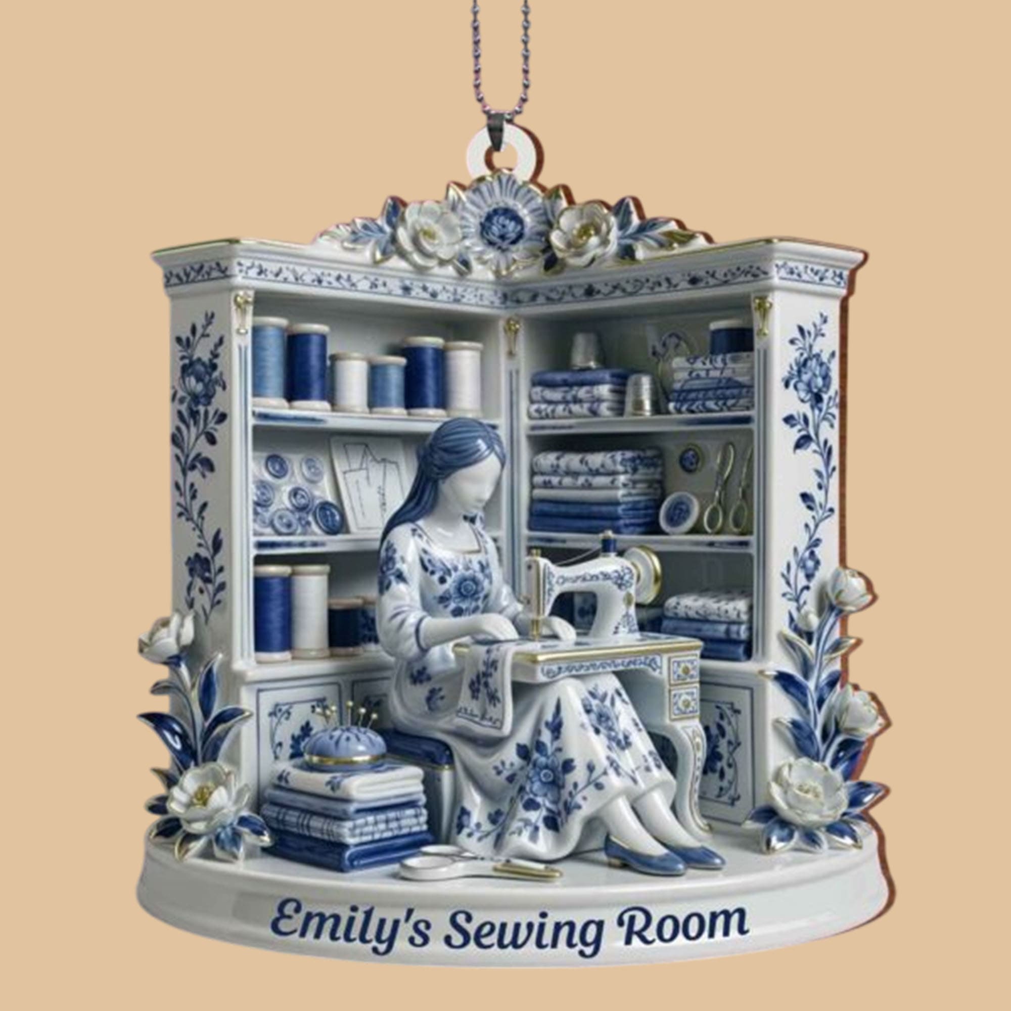 A Serene Crafting Moment With Sewing Machine And Flowers Ornaments A Serene Crafting Moment With Sewing Machine And Flowers Ornaments