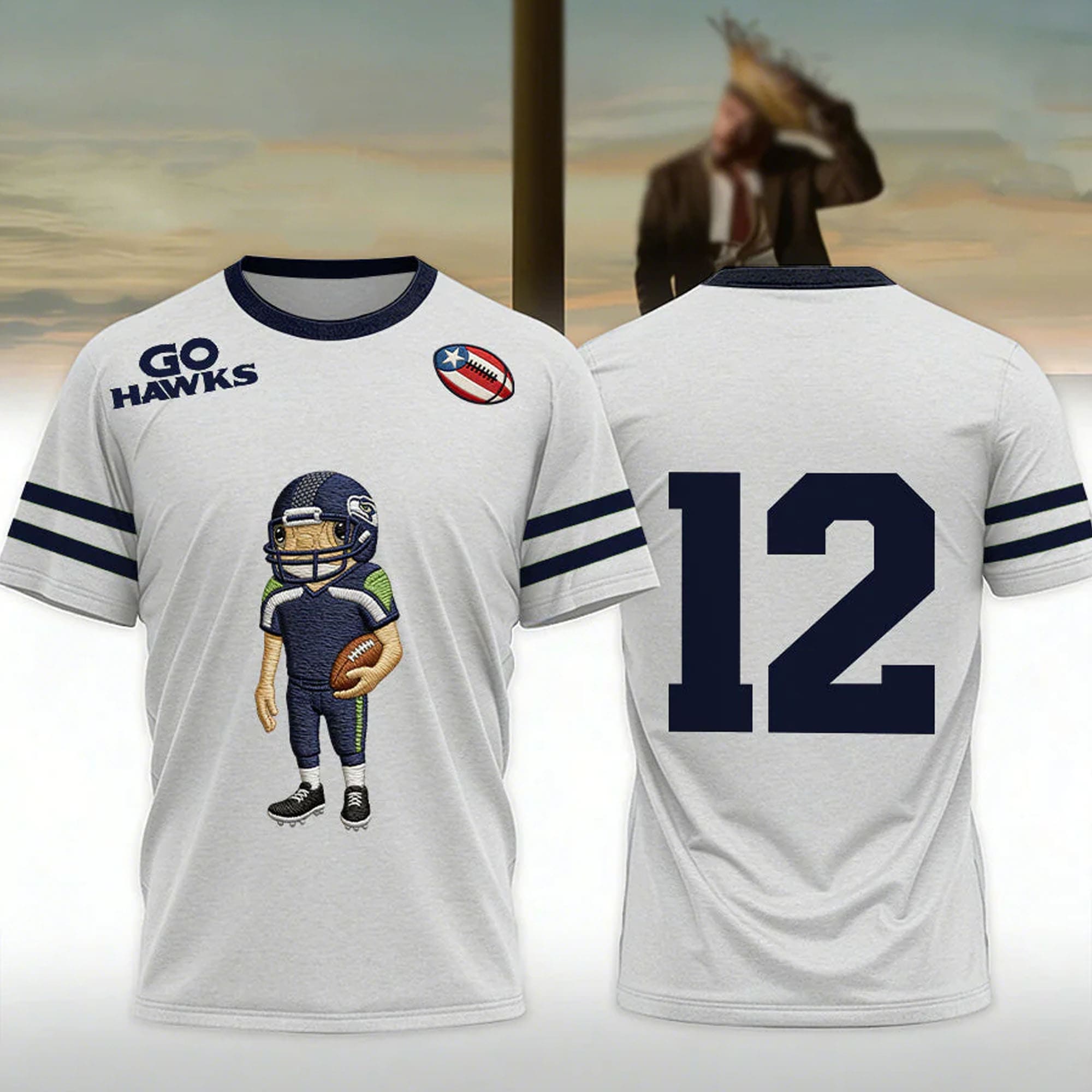 Bad Bunny X Seattle Seahawks Go Hawks Concho Collection Graphic Shirt Bad Bunny X Seattle Seahawks Go Hawks Concho Collection Graphic Shirt