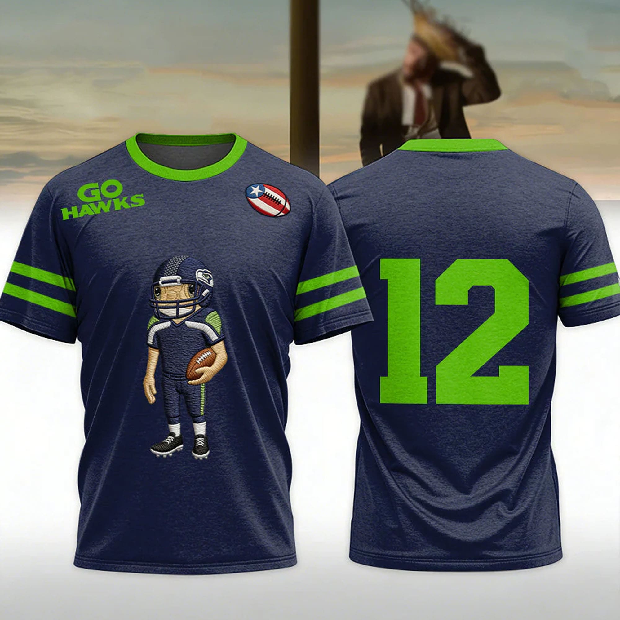 Bad Bunny X Seattle Seahawks Go Hawks Concho Collection Graphic Shirt Bad Bunny X Seattle Seahawks Go Hawks Concho Collection Graphic Shirt