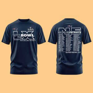2026 New England Patriots Super Bowl LX Roster Shirt