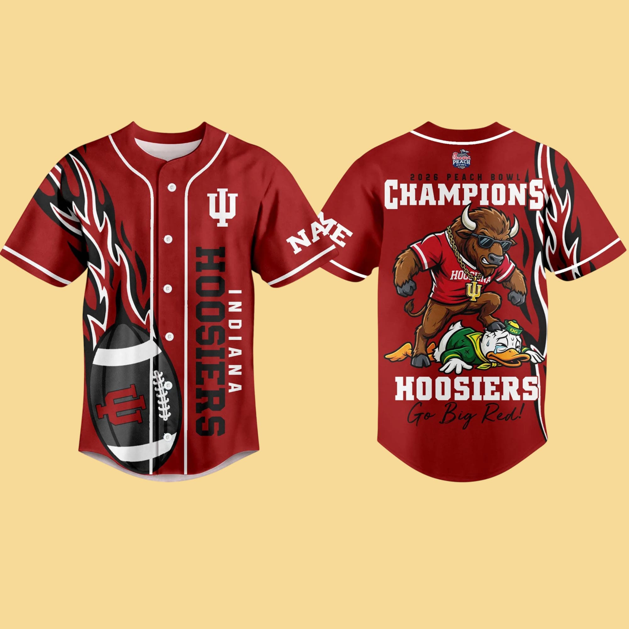 Hoosiers Go Big Red 2026 Peach Bowl Champions Jersey Hoosiers Go Big Red 2026 Peach Bowl Champions Jersey