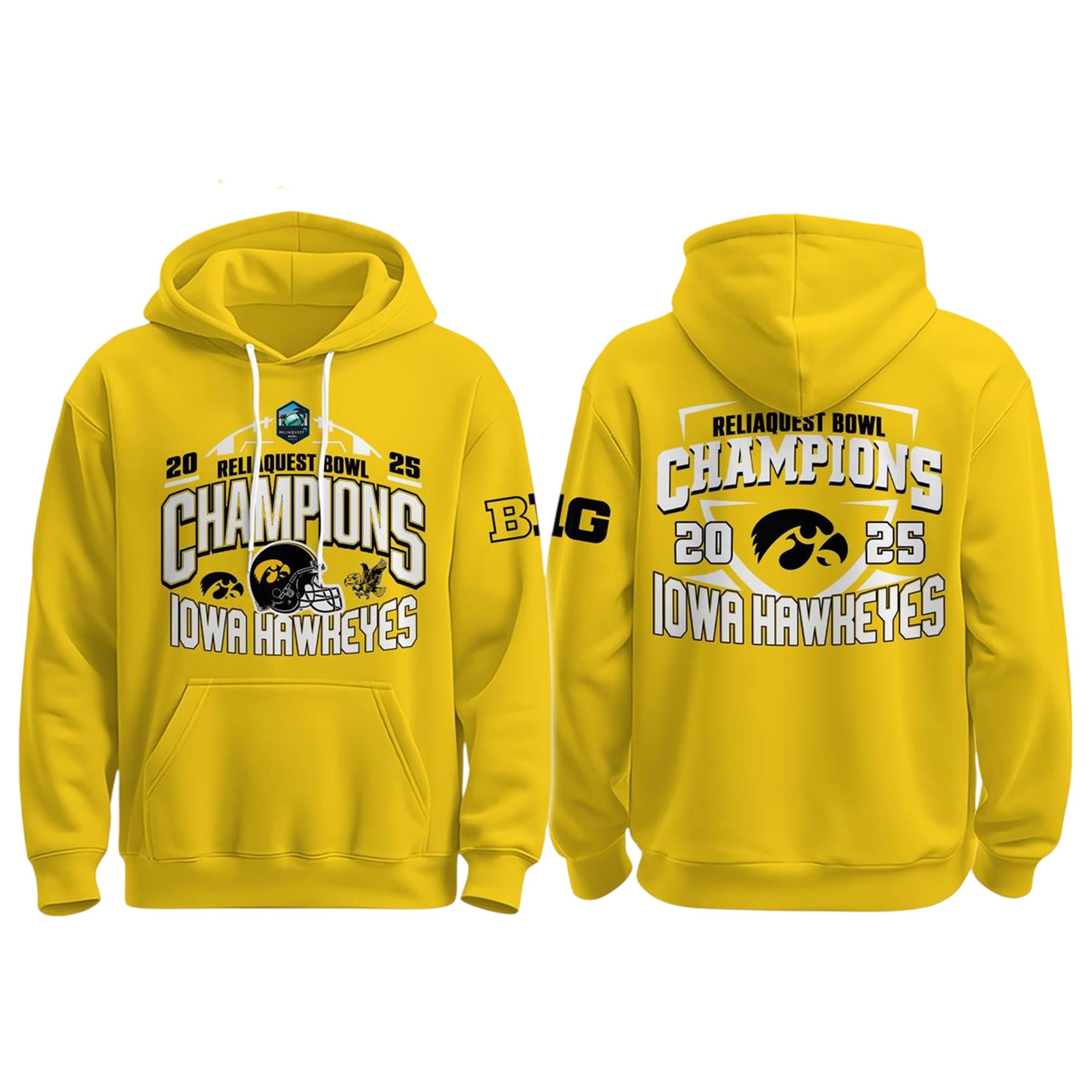 Iowa Hawkeyes ReliaQuest Bowl Champions 2025 Hoodie Iowa Hawkeyes ReliaQuest Bowl Champions 2025 Hoodie