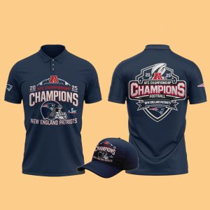 New England Patriots 2025 AFC Championship Super Bowl LX Polo Shirt