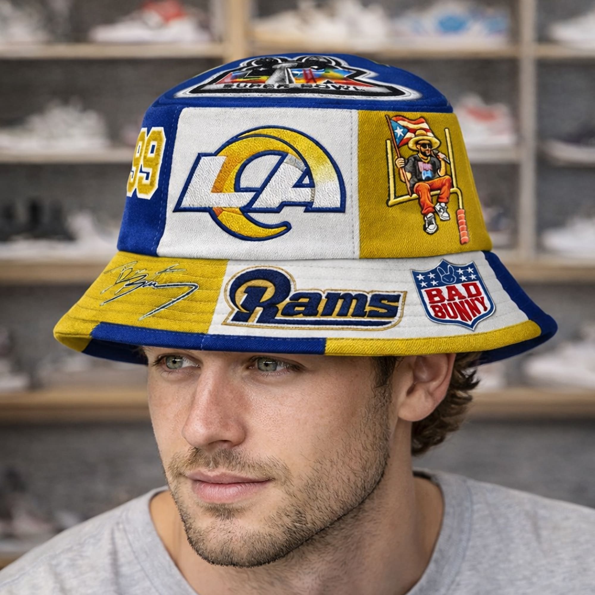 Los Angeles Rams x Bad Bunny LX 2026 Bucket Hat 1 Los Angeles Rams x Bad Bunny LX 2026 Bucket Hat 1
