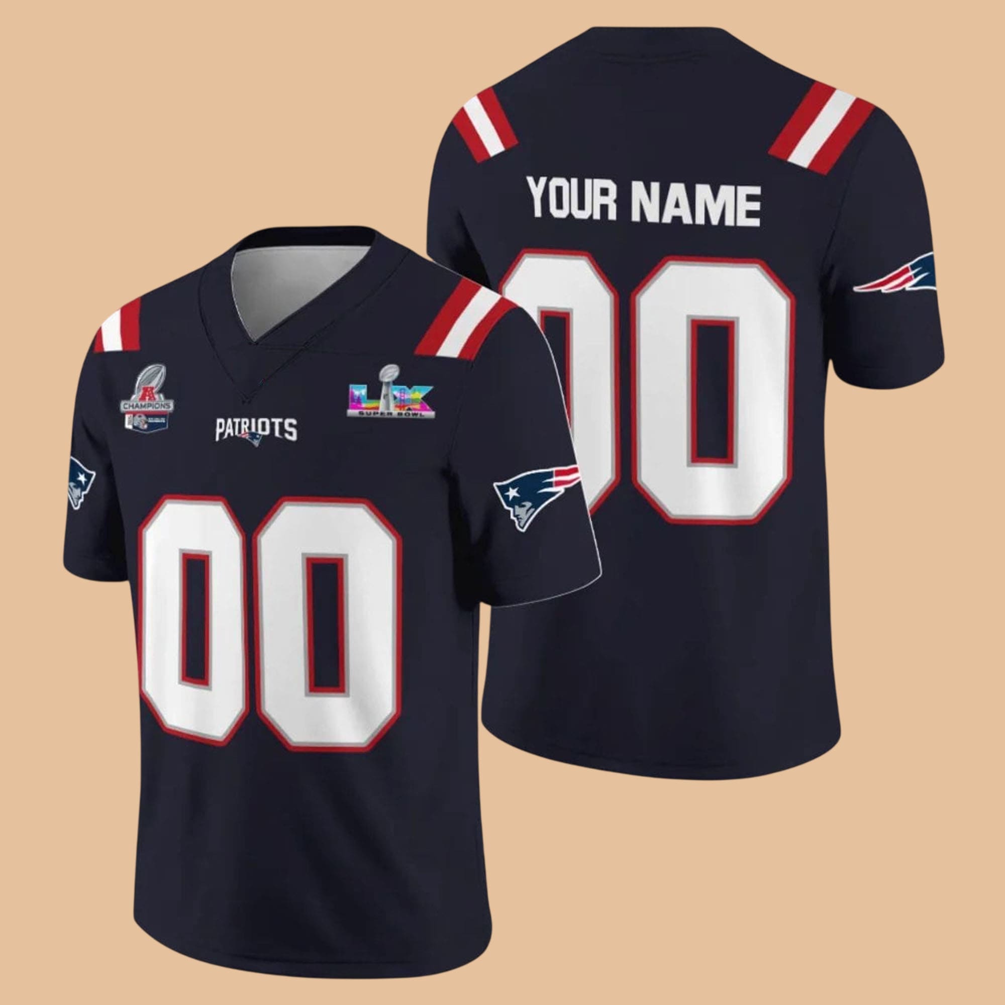 New England Patriots Custom AFC Champions SBLX Jersey New England Patriots Custom AFC Champions SBLX Jersey