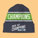 Seattle Seahawks 2025 NFC Champions Commemorative Beanie Hat
